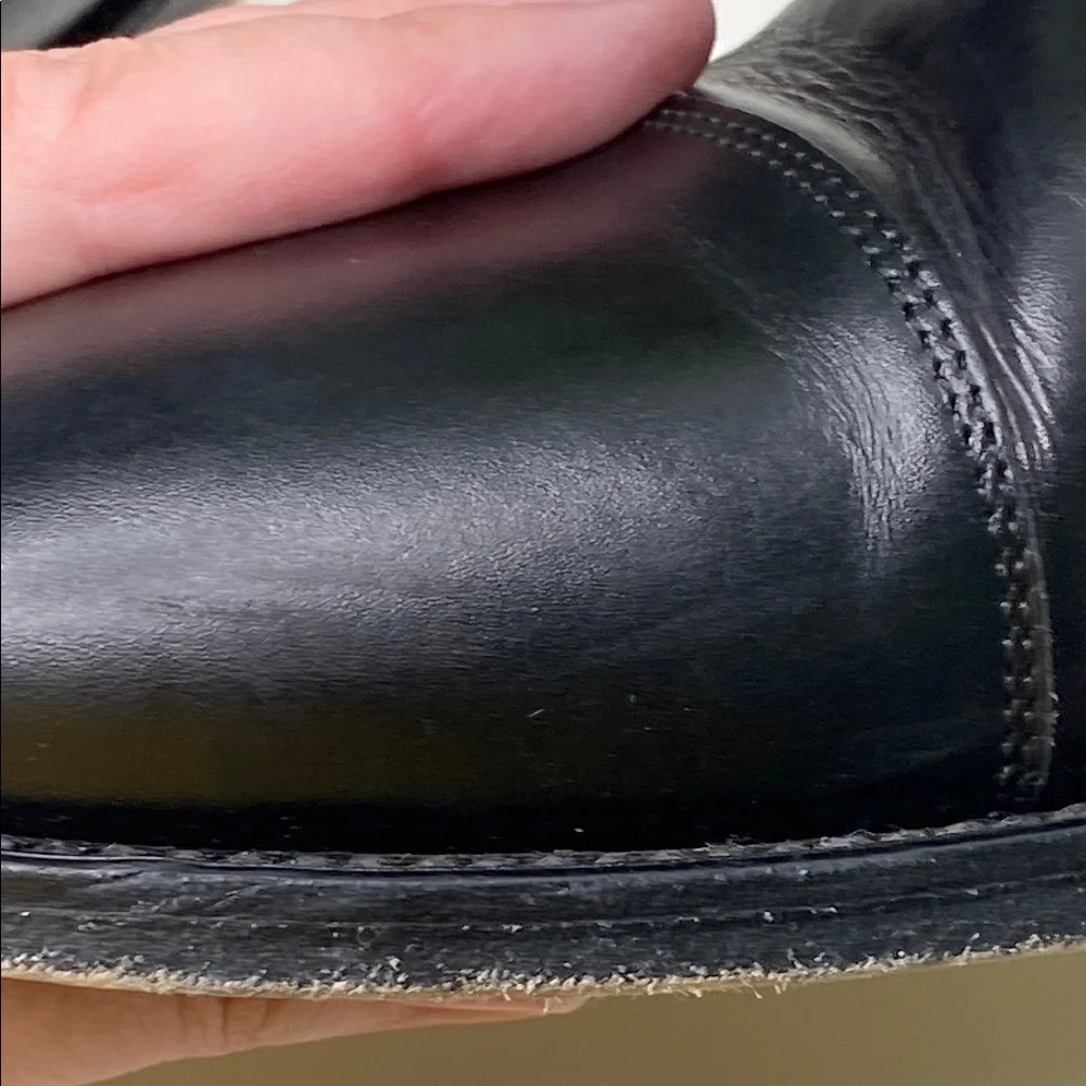 Sebago Cap Toe Oxford Lace Up Dress Shoe Black Leather‎ Size 8.5